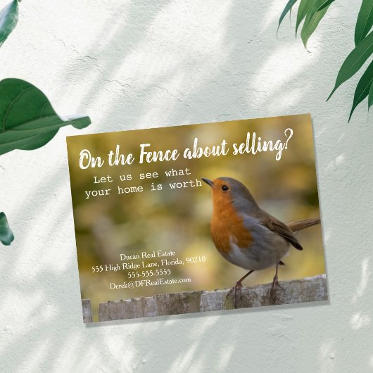 On the Fence Vastgoed Robin Postcard Briefkaart