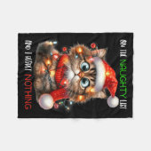 On The Naughty List And I Regret Nothing Cat Chris Fleece Deken (Voorkant (Horizontaal))