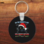 On The Naughty List And I Regret Nothing Cat Chris Sleutelhanger (Voorkant)