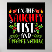 On The Naughty List And I Regret Nothing Christmas Poster (Voorkant)
