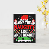 On The Naughty List And I Regret Nothing Funny Chr Kaart (Gele Bloem)