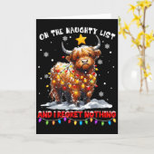 On The Naughty List And Reget Nothing Christmas Hi Kaart (Gele Bloem)