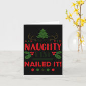 On The Naughty List Nailed It Christmas  Kaart (Gele Bloem)