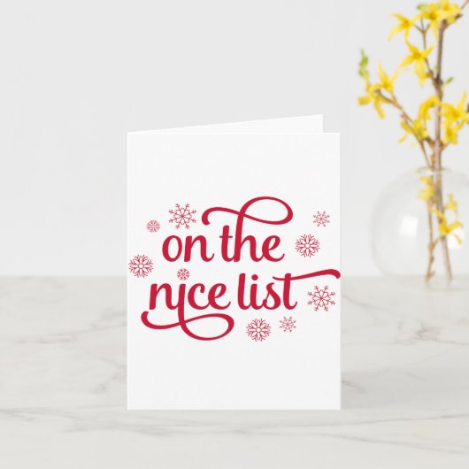 On The Nice List Christmas Toddler Toddler  Kaart (Gele Bloem)