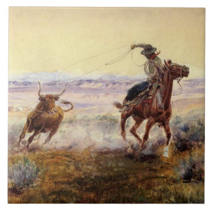 “On the Pond” door Charles M Russell Tegeltje