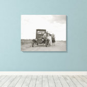 On The Road, 1937. Oude foto Canvas Afdruk (Insitu (Houten vloer))