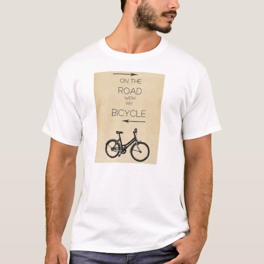On the Road with my bicycle T-shirt (Voorkant)