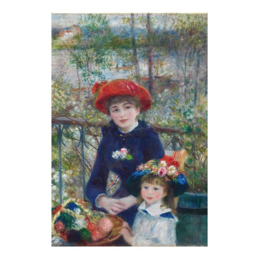 On the Terrace, Impressionist Portrait, Renoir Foto Afdruk (Voorkant)