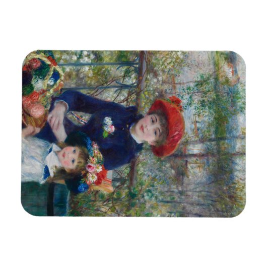 On the Terrace, Impressionist Portrait, Renoir Magneet (Horizontaal)