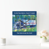 On-Time Delivery Cargo Truck Wall Clock Vierkante Klok (Huis)