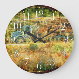 On-Time Delivery Logging Truck Wall Clock Grote Klok