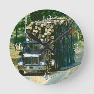 On-Time Delivery Logging Truck Wall Clock Ronde Klok