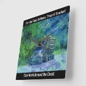 On-Time Delivery Logging Truck Wall Clock Vierkante Klok (Hoek)