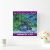 On-Time Delivery Logging Truck Wall Clock Vierkante Klok (Huis)