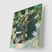 On-Time Delivery Logging Truck Wall Clock Vierkante Klok (Hoek)