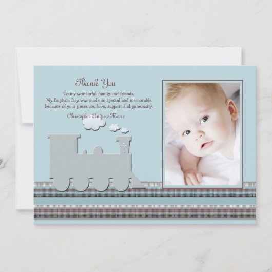 On Track Blue Photo Hartelijk dank Bedankkaart (Voorkant)