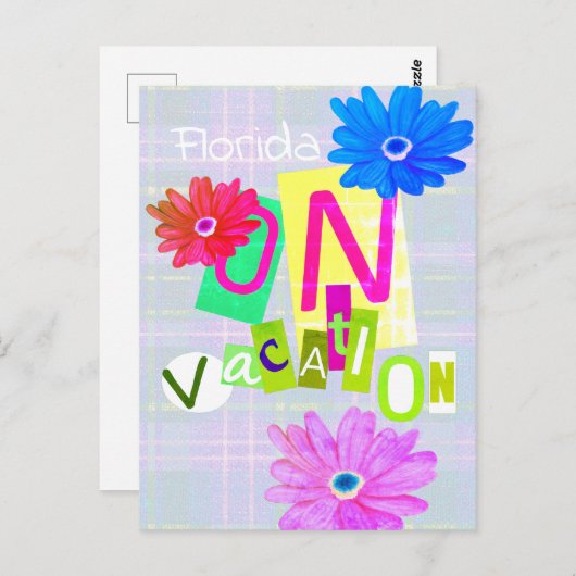 "On Vacation" 80s Retro Briefkaart (Voorkant / Achterkant)