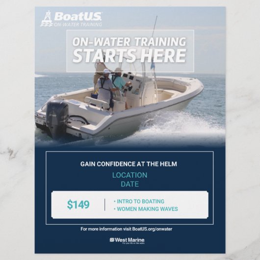 On-water trainingsbrochure flyer (Voorkant)