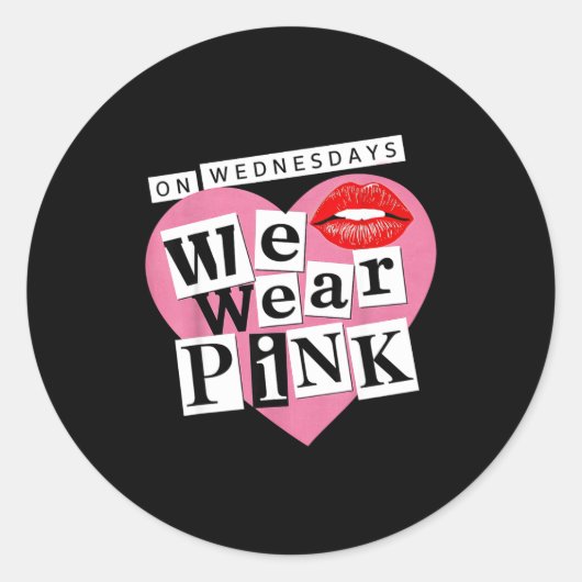 On Wednesday We Wear Nk Funny Valentine  Ronde Sticker (Voorkant)