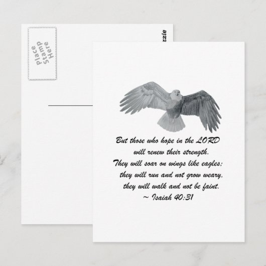 On wings like Eagles - Is 40:31 Briefkaart (Voorkant / Achterkant)