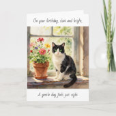 On Your Birthday | Cat Themed Relaxing Day Kaart (Voorkant)