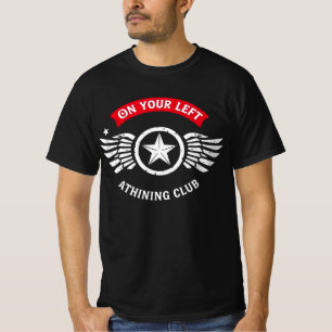 On Your Left Vintage Running Club Badge Ontwerp T-shirt