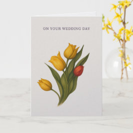 On Your Wedding Day – Luxe Tulip Botanical Card  Kaart