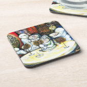 Onaangedaan door uitdaging bier onderzetter (Linkerzijde)