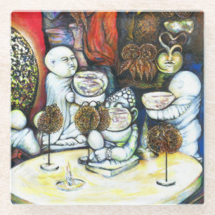 Onaangedaan door uitdaging glazen onderzetter