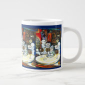 Onaangedaan door uitdaging grote koffiekop (Rechts)