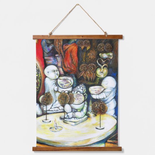 Onaangedaan door uitdaging hangend wandkleed (Voorkant)