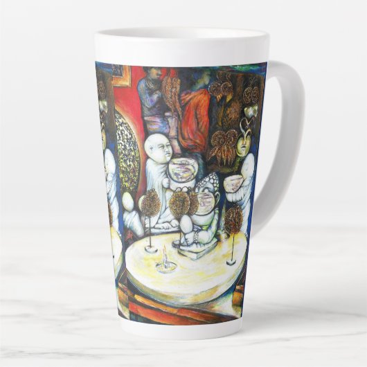 Onaangedaan door uitdaging latte mok (Rechterhoek)