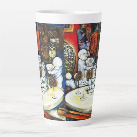 Onaangedaan door uitdaging latte mok (Voorkant)