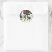 Onaangedaan door uitdaging ronde sticker (Tas)