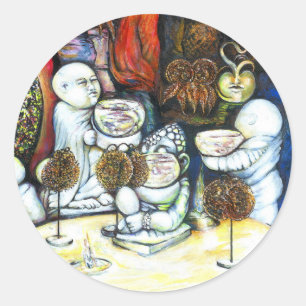 Onaangedaan door uitdaging ronde sticker