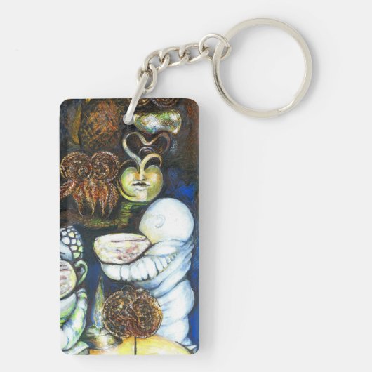 Onaangedaan door uitdaging sleutelhanger (achterkant)