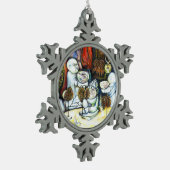 Onaangedaan door uitdaging tin sneeuwvlok ornament (Links)