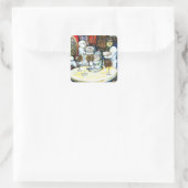 Onaangedaan door uitdaging vierkante sticker (Tas)