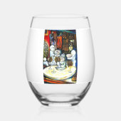 Onaangedaan door uitdaging wijnglas zonder voet (Achterkant)