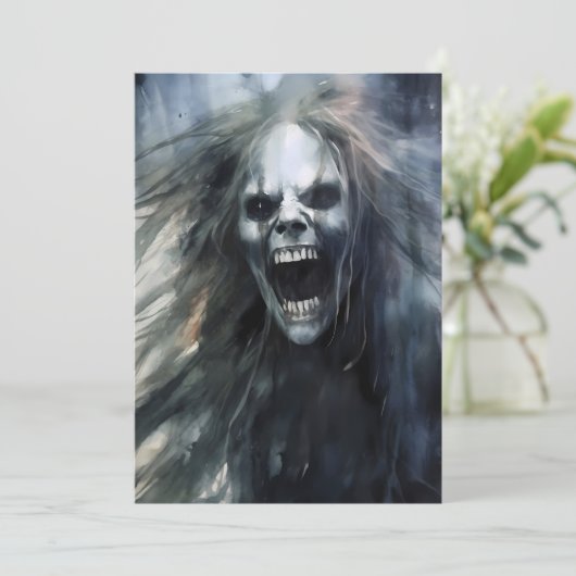 Onaangenaam lelijke kwaadaardige banshee  feestdagenkaart (Staand voorkant)