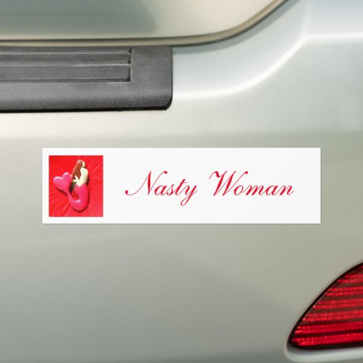 onaangename vrouw met hart-staartzeemeermin bumpersticker (Op auto)
