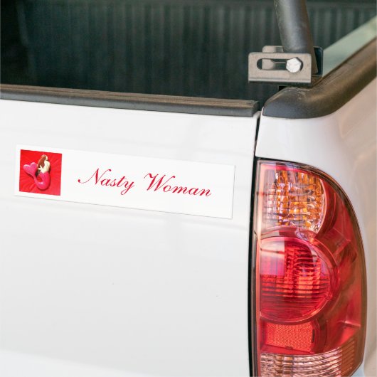 onaangename vrouw met hart-staartzeemeermin bumpersticker (Op Truck)