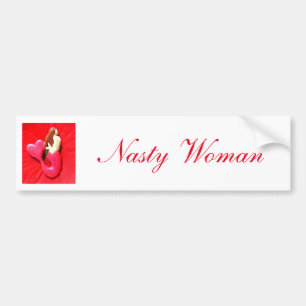 onaangename vrouw met hart-staartzeemeermin bumpersticker