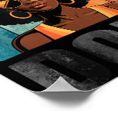 Onafgebroken Retro Afro Zwarte Vrouw Poster (Hoek)