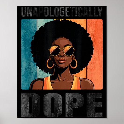 Onafgebroken Retro Afro Zwarte Vrouw Poster (Voorkant)