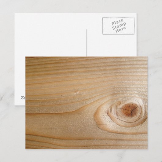 Onafgewerkt hout briefkaart (Voorkant / Achterkant)