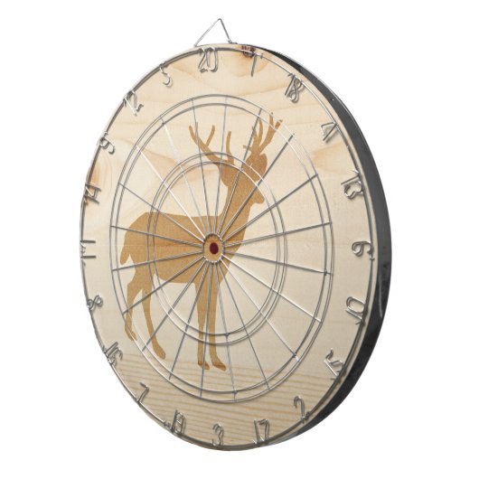 Onafgewerkt hout Kijk uit met Deer Dartbord (Voorkant Rechts)