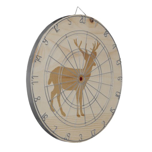 Onafgewerkt hout Kijk uit met Deer Dartbord (Voorkant Links)