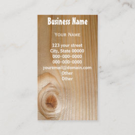 Onafgewerkt hout visitekaartje