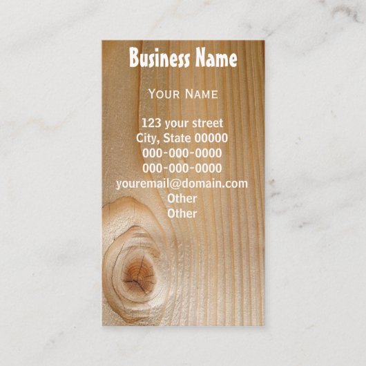 Onafgewerkt hout visitekaartje (Voorkant)